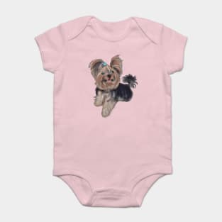 Yorkshire Terrier, cute sketch Baby Bodysuit